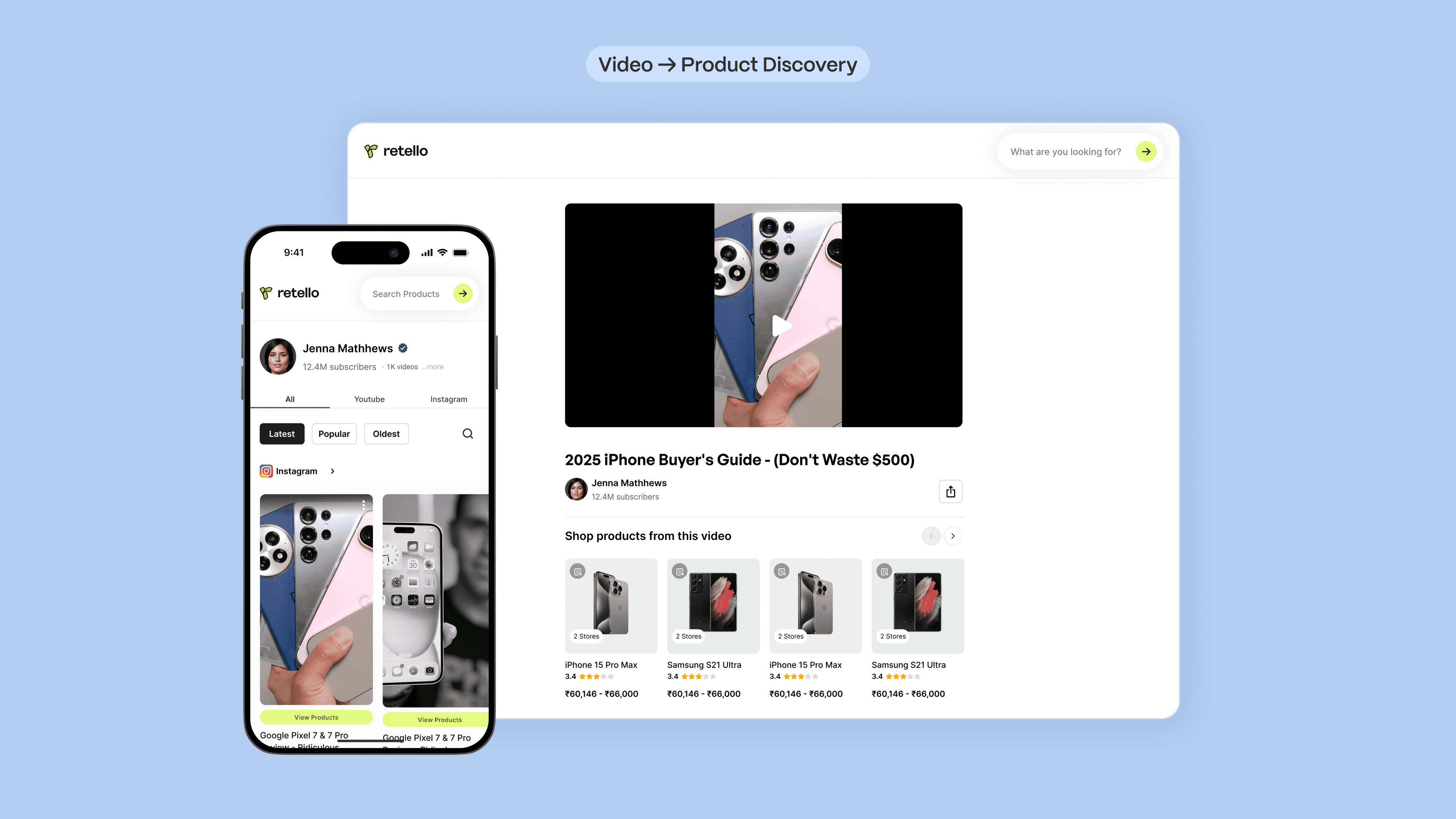 Video discovery experience across mobile and web