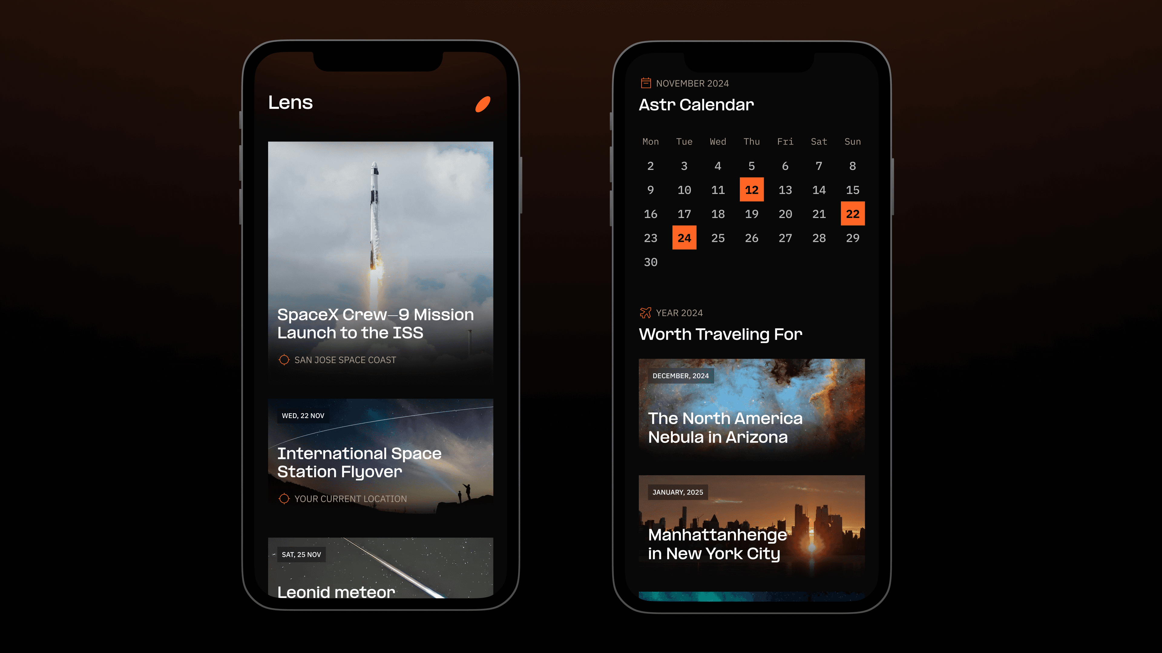 The Lens — real-time sky event tracking with detailed insights