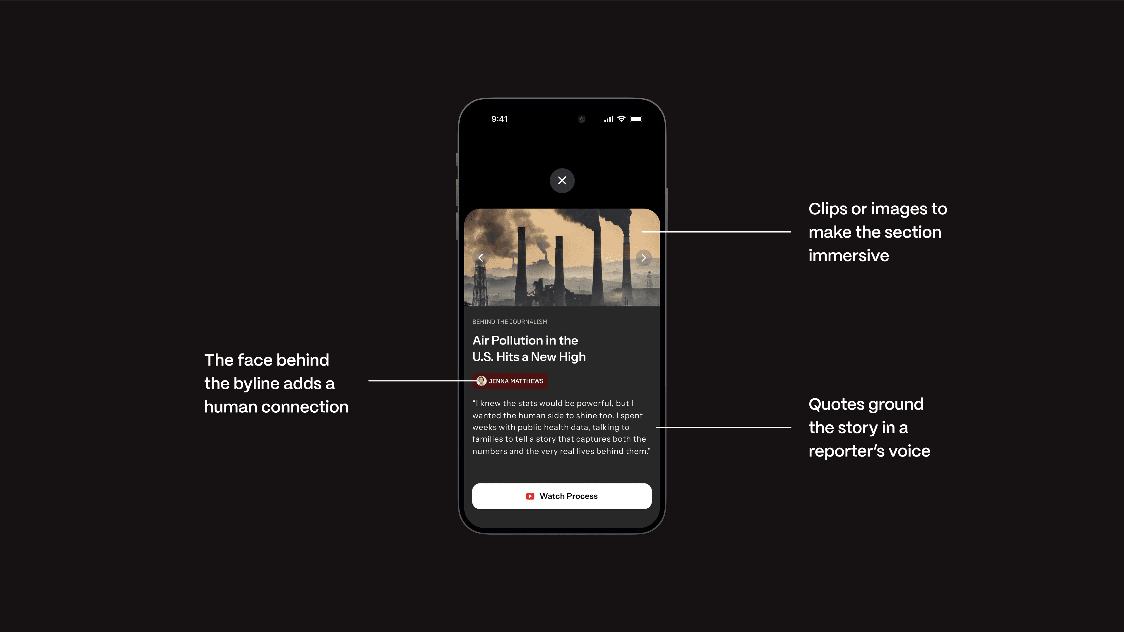 Behind-the-scenes reporting context feature