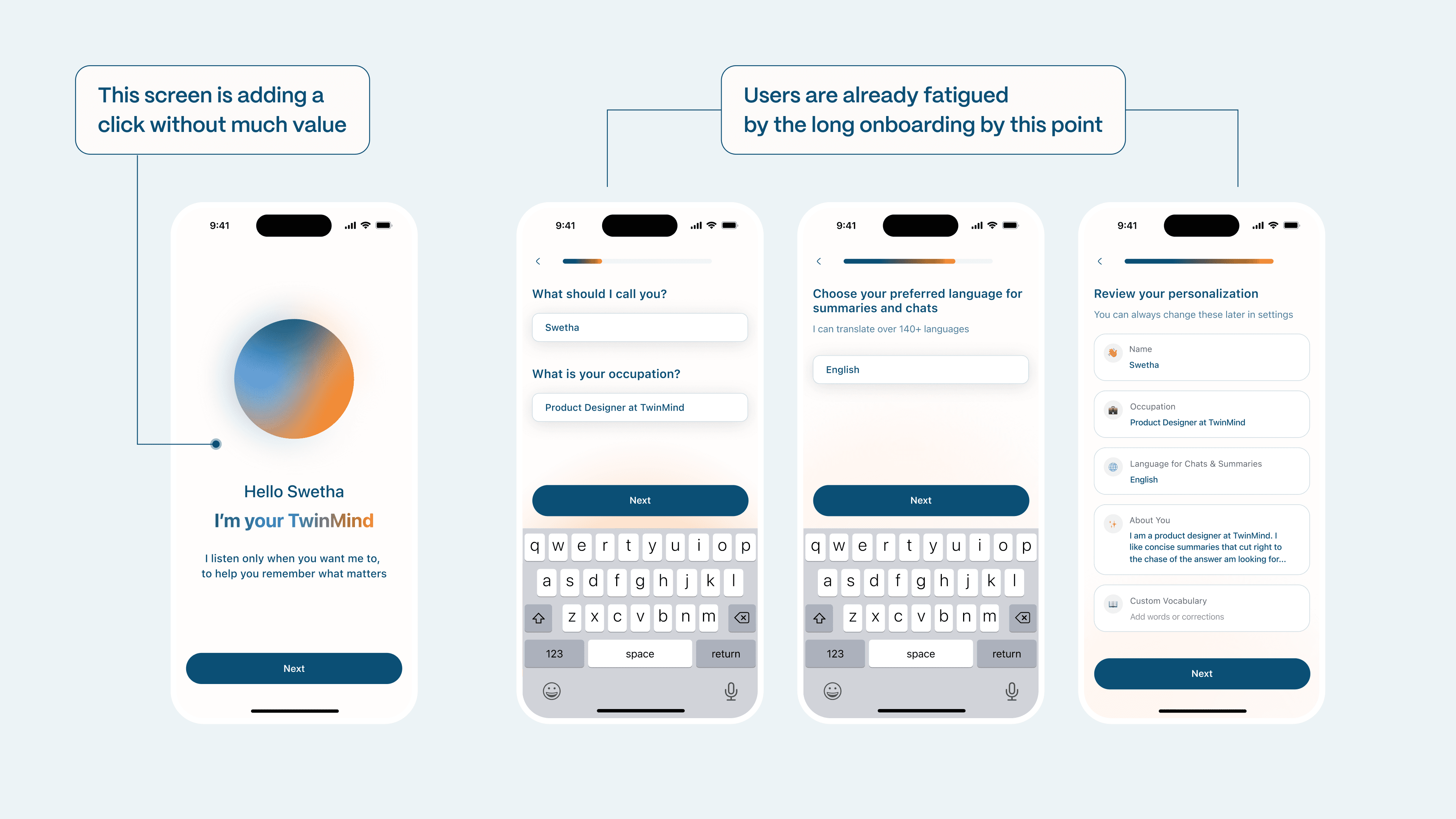 Old sign-up screen added an unnecessary click, users were already fatigued by the long onboarding